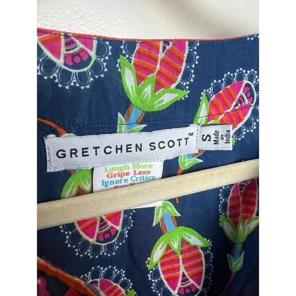 Gretchen Scott Designs Tropical Cotton Tunic Top Sz. S - Picture 2 of 4